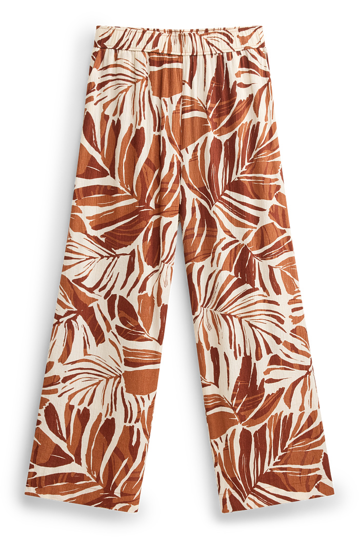 C&A Stoffhose-High Waist-Palazzo-gemustert, Braun, Größe: 46