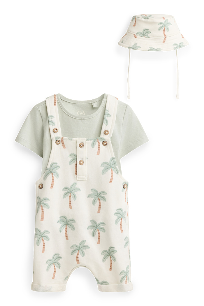 C&A Palme-Baby-Outfit-3 teilig, Weiß, Größe: 68