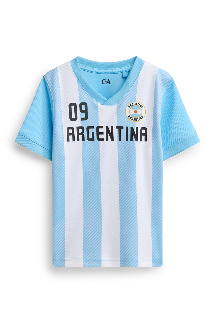 C&A Argentinien-Kurzarmshirt-gestreift, Weiß, Größe: 104