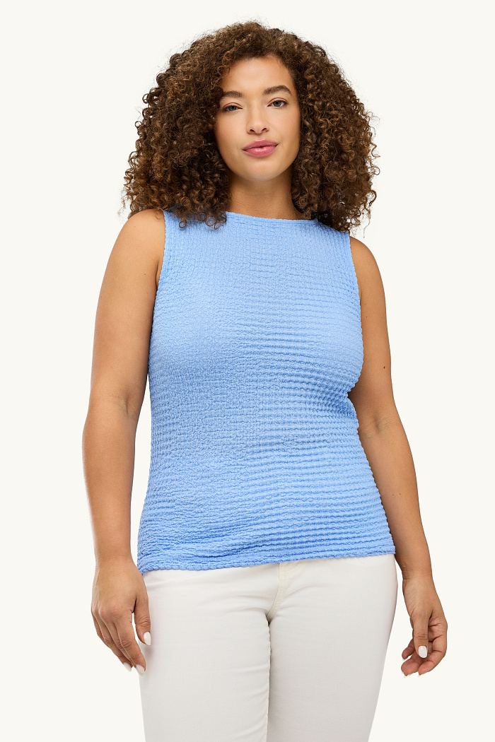 C&A Top-strukturiert, Blau, Größe: M