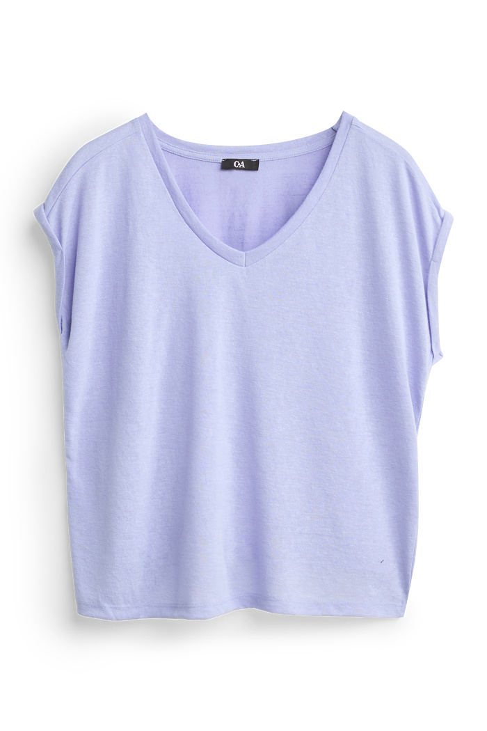 C&A T-Shirt mit V-Ausschnitt-Relaxed Fit, Lila, Größe: XL