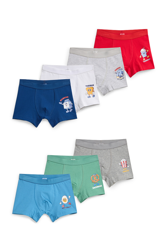 C&A Multipack 7er-Wochentage-Boxershorts, Blau, Größe: 122-128