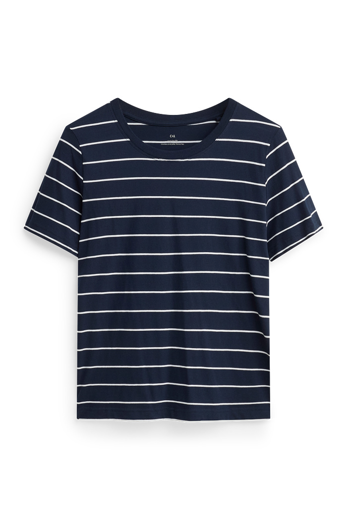 C&A T-Shirt-Regular Fit-gestreift, Blau, Größe: 2XL