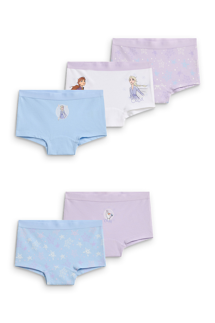 C&A Multipack 5er-Die Eiskönigin-Boxershorts, Lila, Größe: 110-116