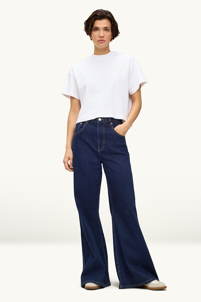 C&A Flared Jeans-High Waist, Blau, Größe: 42