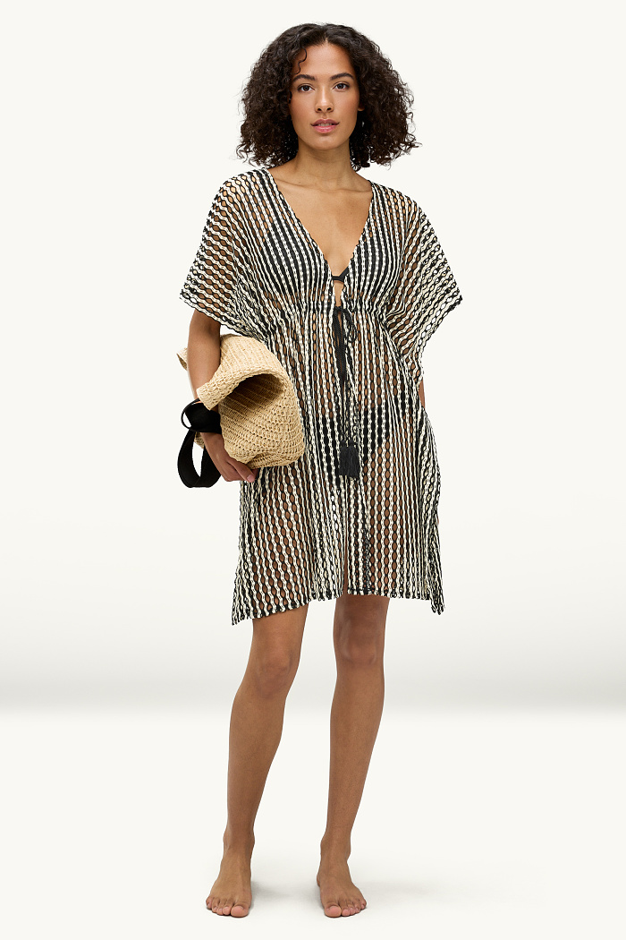 C&A Kaftan-gestreift, Weiß, Größe: 1 size