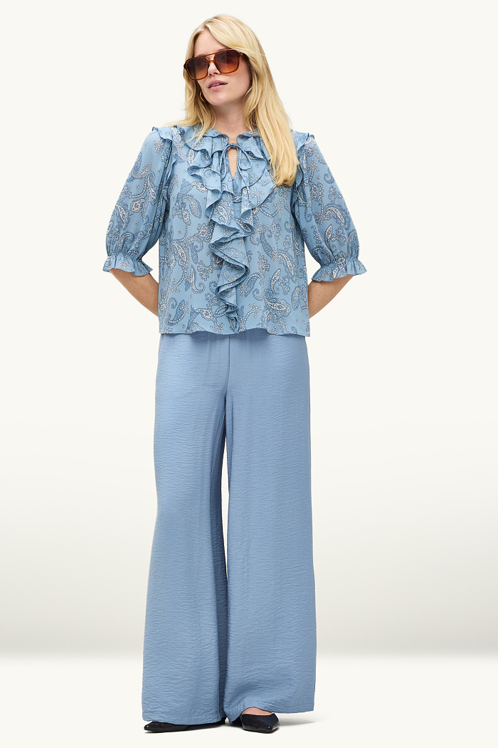 C&A Stoffhose-High Waist-Palazzo, Blau, Größe: 40