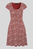 Fit & Flare Kleid-Bio-Baumwolle in dunkelrot