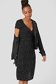 Kleid-gepunktet in schwarz / weiß