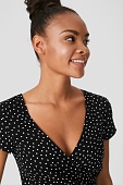 Kleid-gepunktet in schwarz / weiß