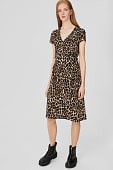 Kleid in schwarz / beige