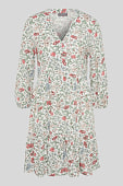 Fit & Flare Kleid in weiß / grün