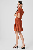 Fit & Flare Strickkleid-mini-gerippt in dunkelorange