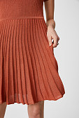 Fit & Flare Strickkleid-mini-gerippt in dunkelorange