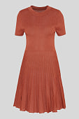 Fit & Flare Strickkleid-mini-gerippt in dunkelorange