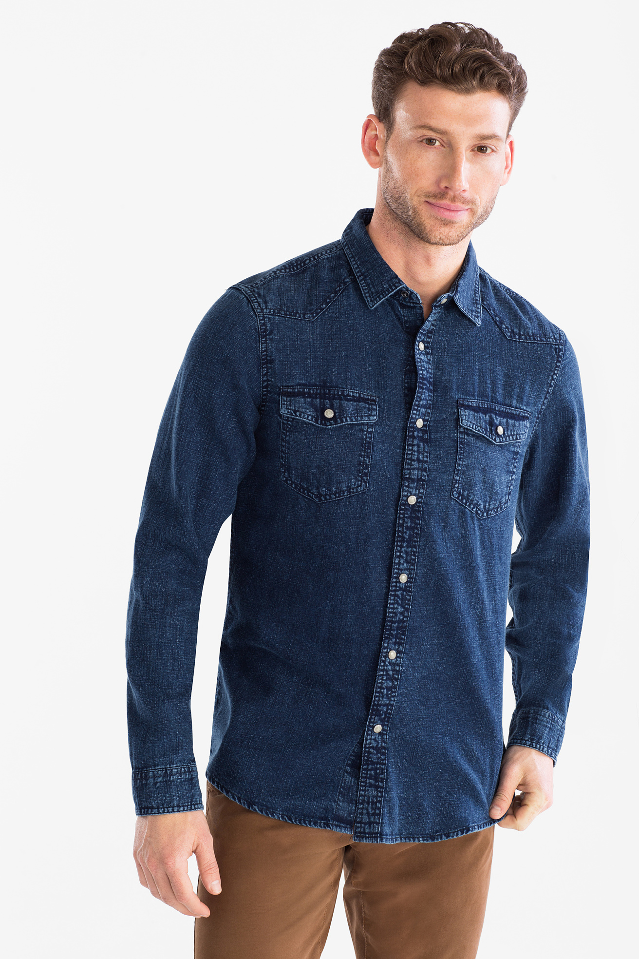 camisas denim hombre