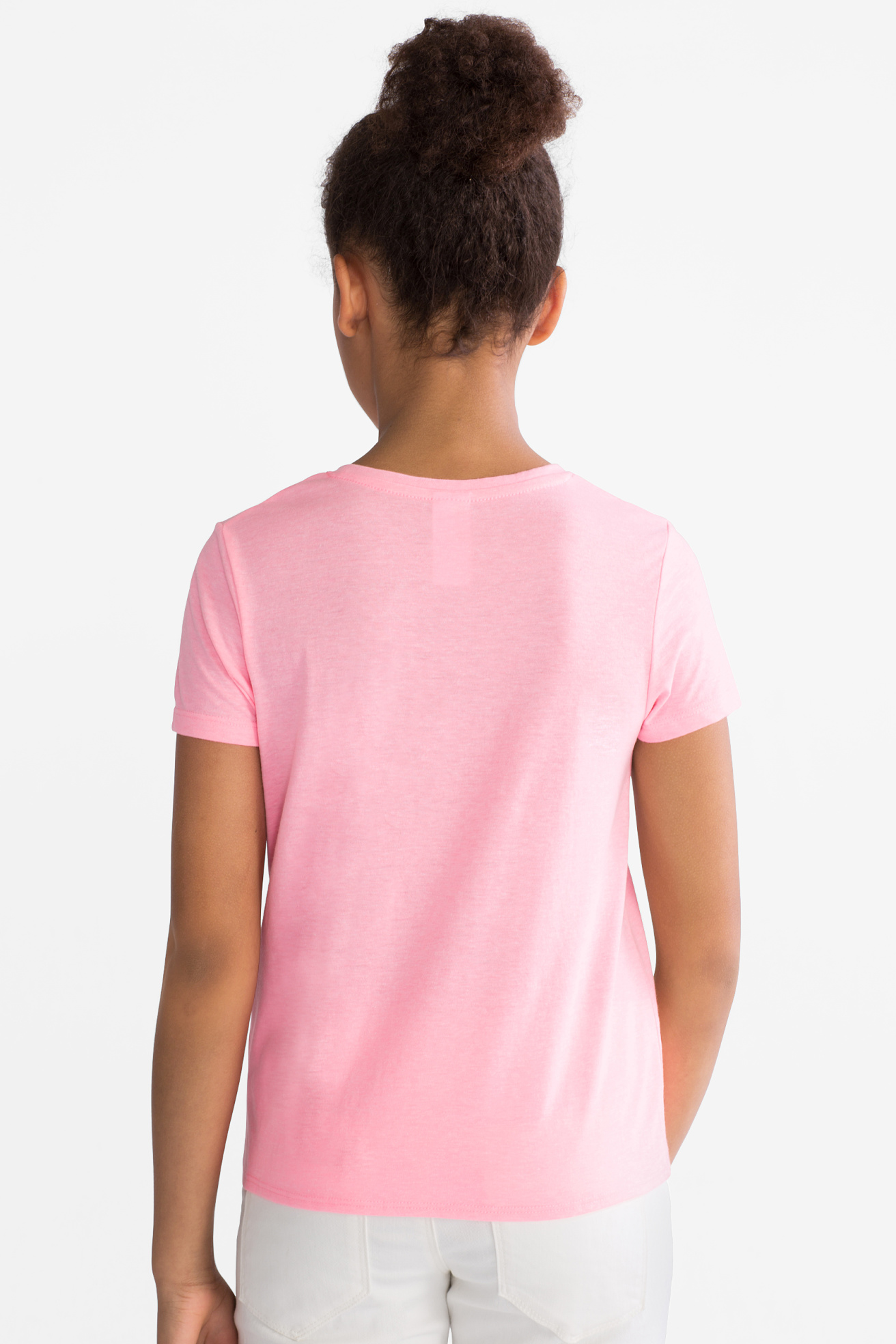camiseta rosa fosforito