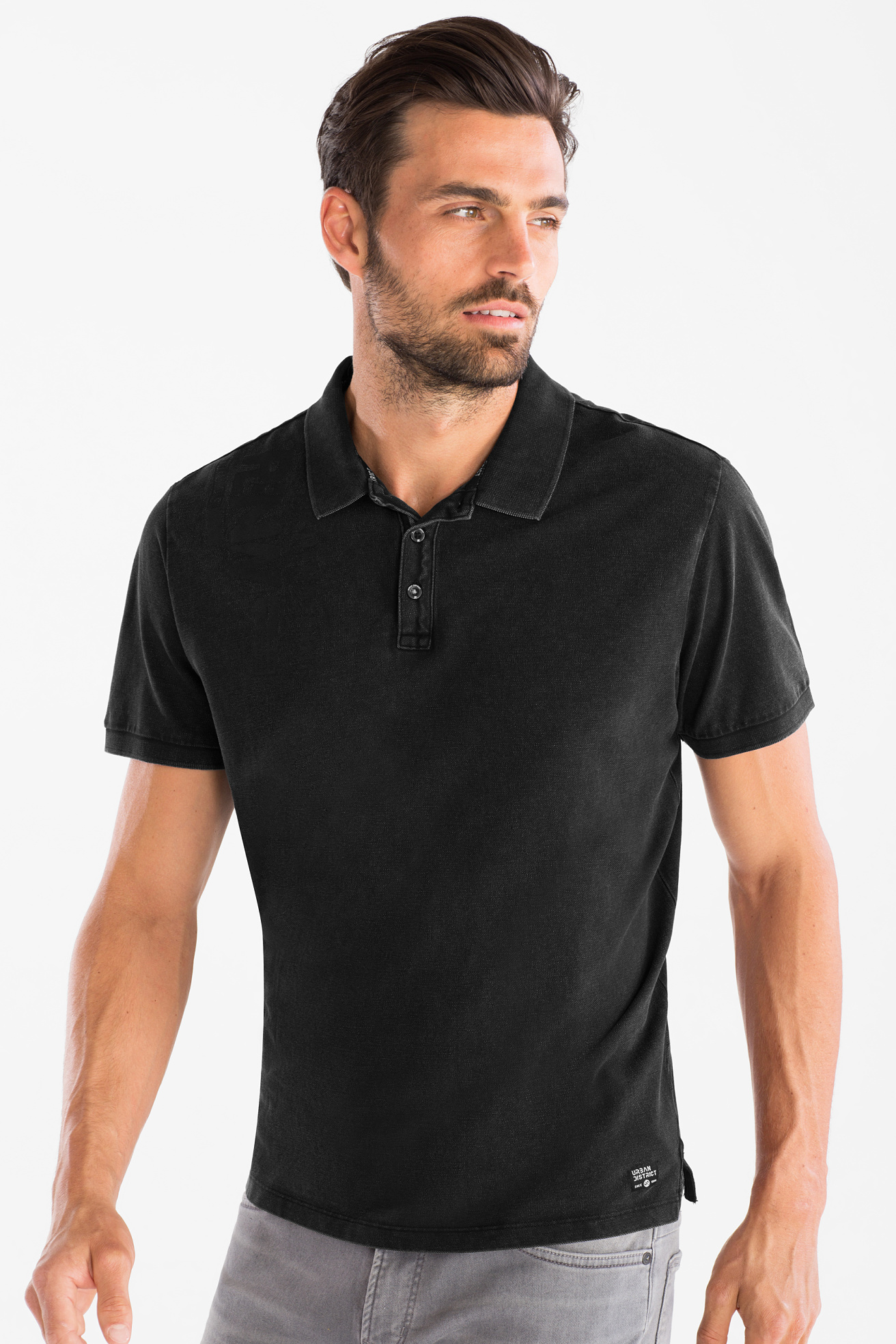 cotton black polo shirt
