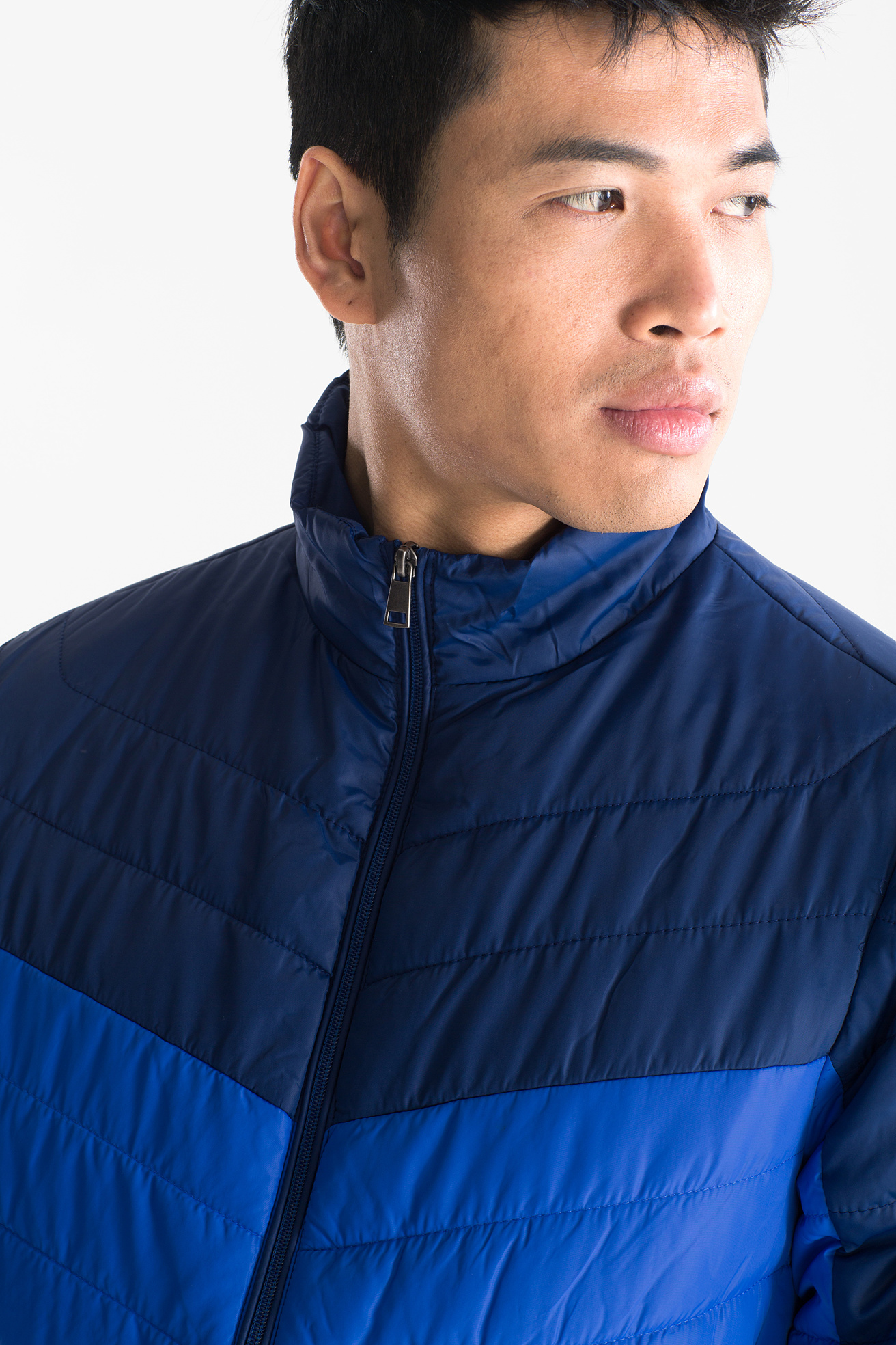Men Quilted Jacket Blue Dark Blue