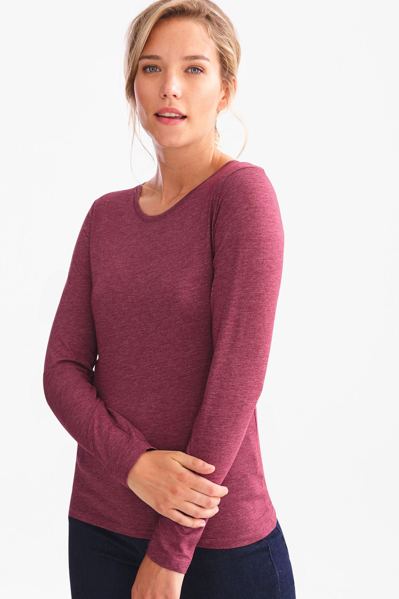 tee shirt basique manche longue femme