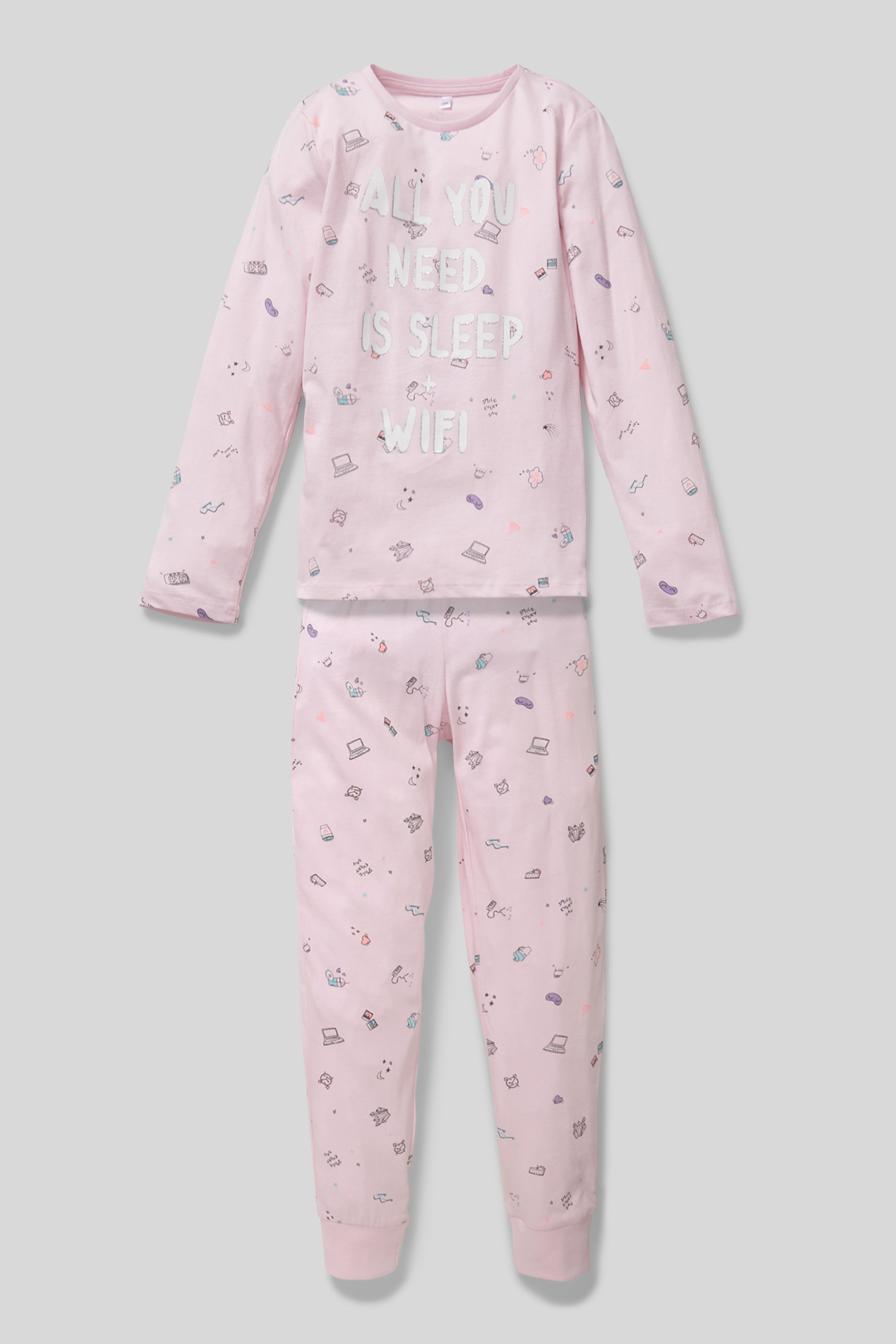 Pyjama - Bio-Baumwolle - 2 teilig - Glanz-Effekt