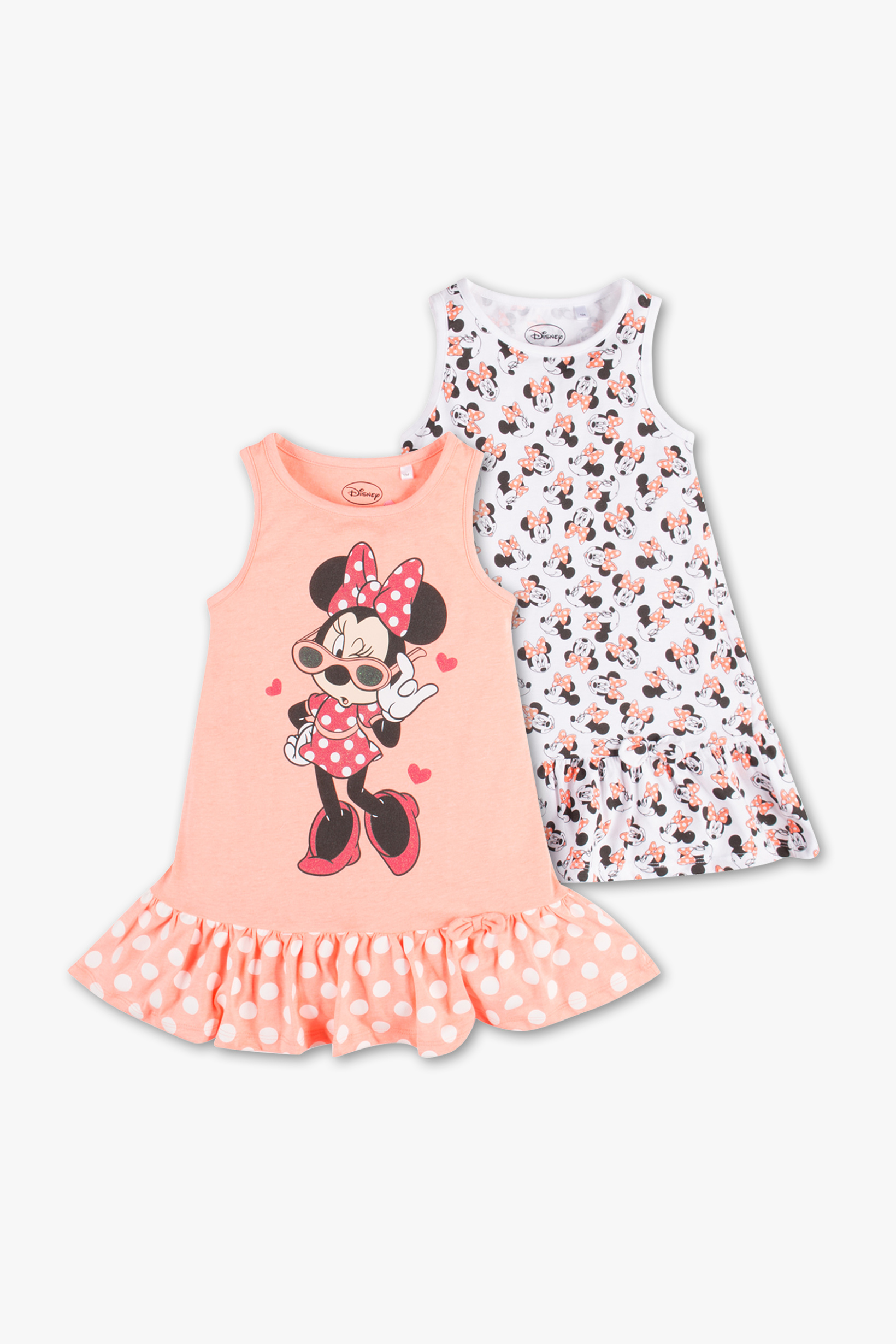 Disney Girls Minnie Mouse jurk biokatoen duopack