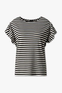 T-shirt - striped - shiny
