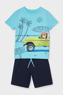 Zestaw - koszulka z krótkim rękawem i szorty - bawełna bio - 2 części