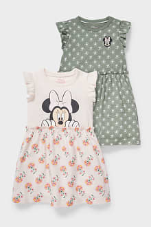 Set multipack, 2 buc. – Minnie Mouse – rochie bebeluși – bumbac bio