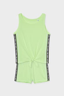 Zestaw - top z supełkiem i szorty dresowe - 2-części