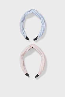 Set van 2 - geknoopt haarbandje - gestreept