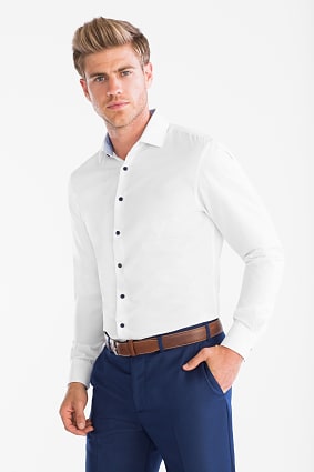 Men - Business shirt - slim fit - cutaway collar