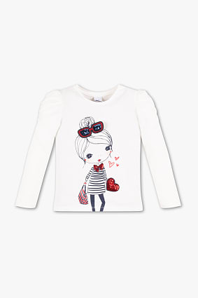 Kinder - Langarmshirt - Bio-Baumwolle - Glanz Effekt