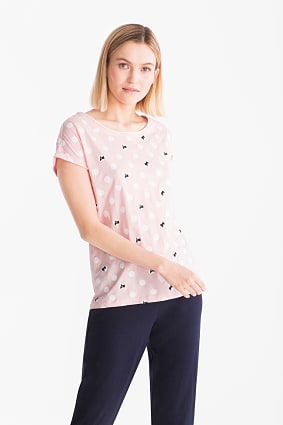 Women - Pyjama top - organic cotton - polka dot