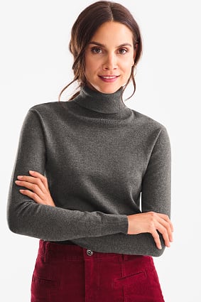 Damen - Basic-Rollkragenpullover