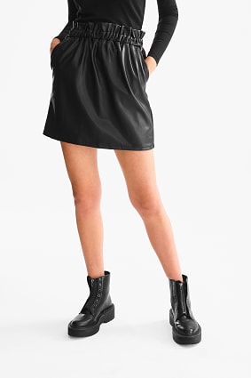 Damen - Rock - Lederimitat