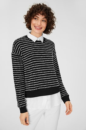 Pullover - 2-in-1-Look - gestreift