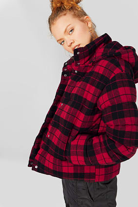 Damen - Steppjacke - kariert