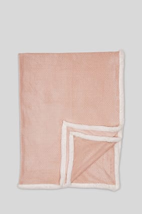 Tendance - Couverture en polaire - à pois - finition brillante