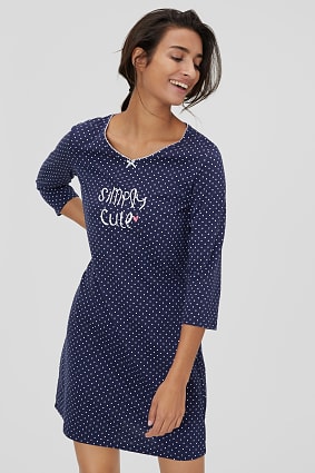 Tendencia - Camisón - Algodón orgánico - De lunares