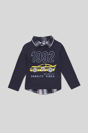 Bambini - Maglia a maniche lunghe - effetto 2 in 1 - cotone bio