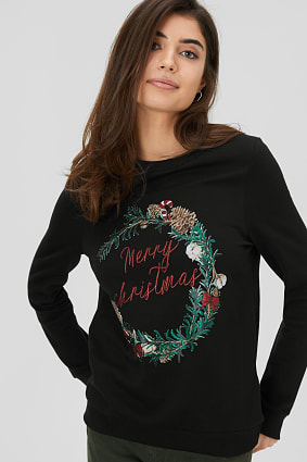 Damen - Weihnachts-Sweatshirt - Glanz Effekt