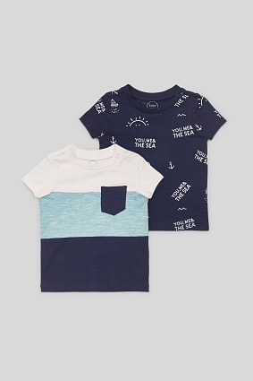 Babies - Baby short sleeve T-shirt - organic cotton - 2 pack