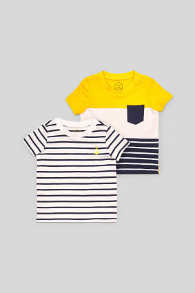 Babies - Baby short sleeve T-shirt - organic cotton - 2 pack - striped