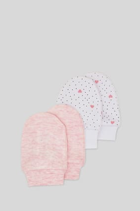 Babies - Scratch mittens - organic cotton - 2 pack