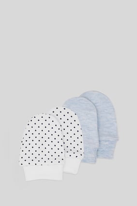Babies - Scratch mittens - organic cotton - 2 pack