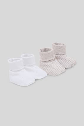 Babies - Baby booties - organic cotton - 2 pairs