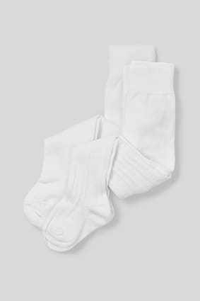 Babies - Long sleeve tights - organic cotton - 2 pack