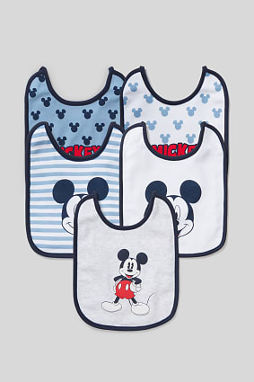 Babies - Mickey Mouse - baby bib - organic cotton - 5 pack