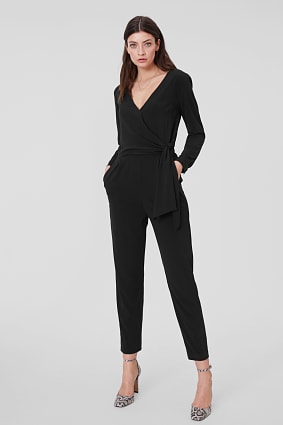 Jumpsuit in Wickel-Optik